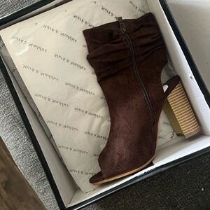Brown Suede Ankle Boots